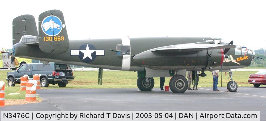 N3476G, 1944 North American B-25J Mitchell C/N 108-33257, North American B25N in Danville Va.