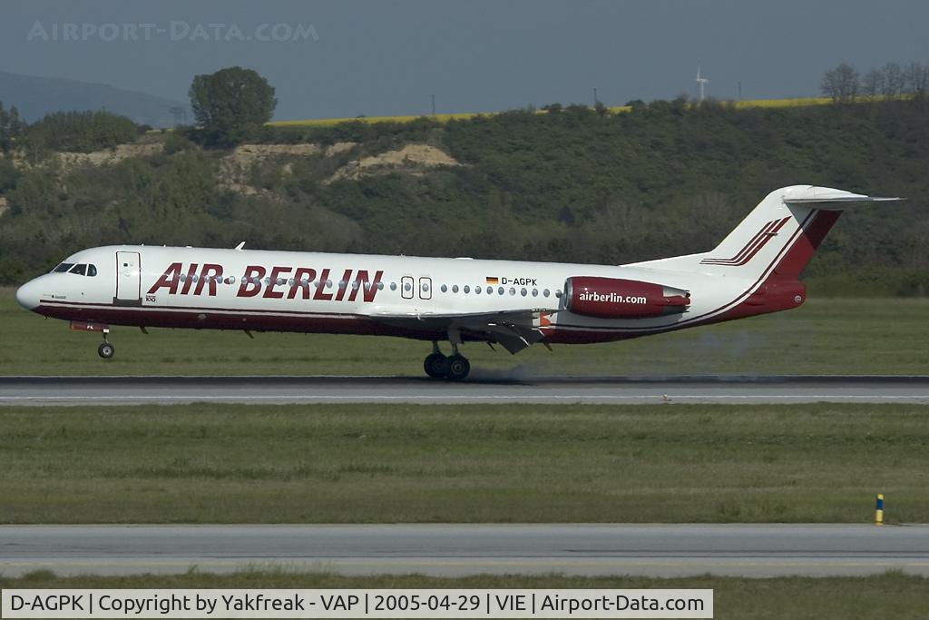 D-AGPK, 1990 Fokker 100 (F-28-0100) C/N 11313, Air Berlin Fokker 100