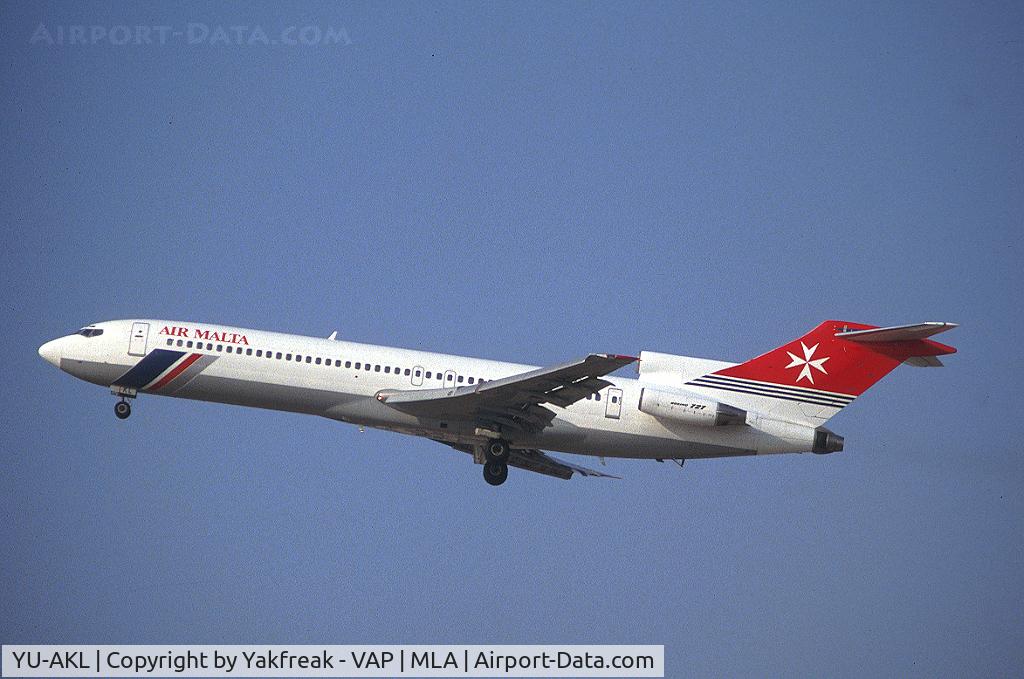 YU-AKL, 1981 Boeing 727-2H9 C/N 22666, taking off at Malta