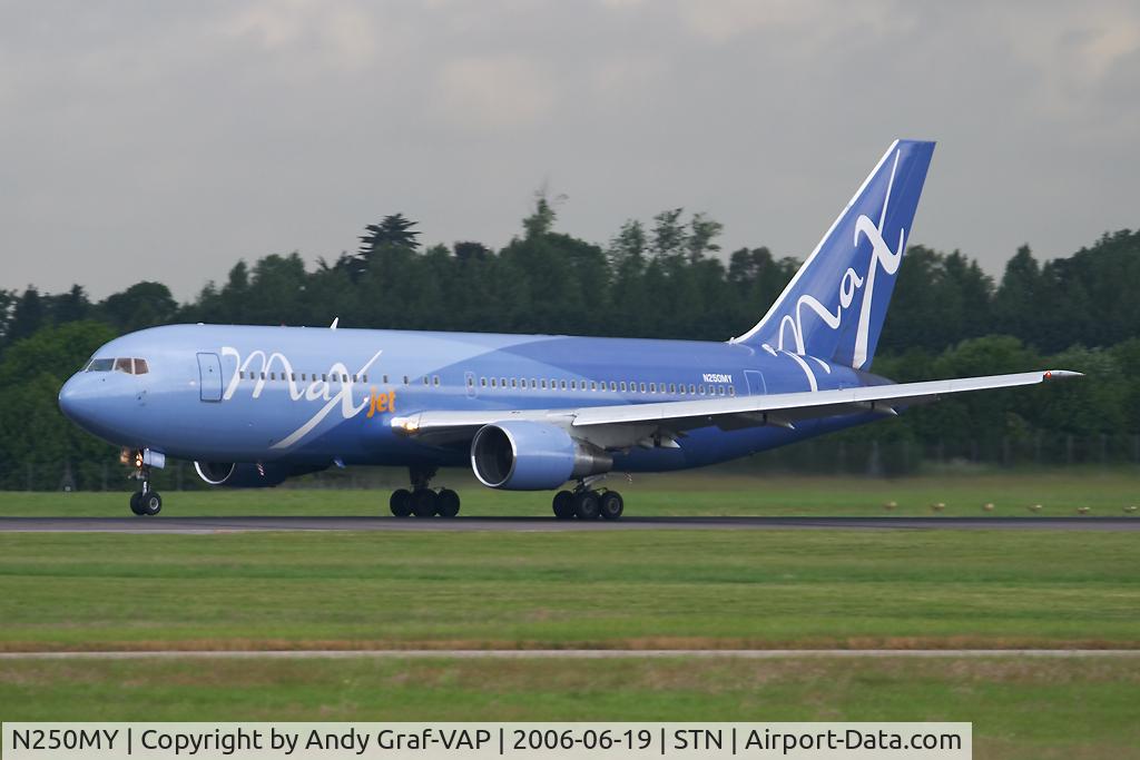 N250MY, 1985 Boeing 767-238 C/N 23306, Take off run for departure to USA.