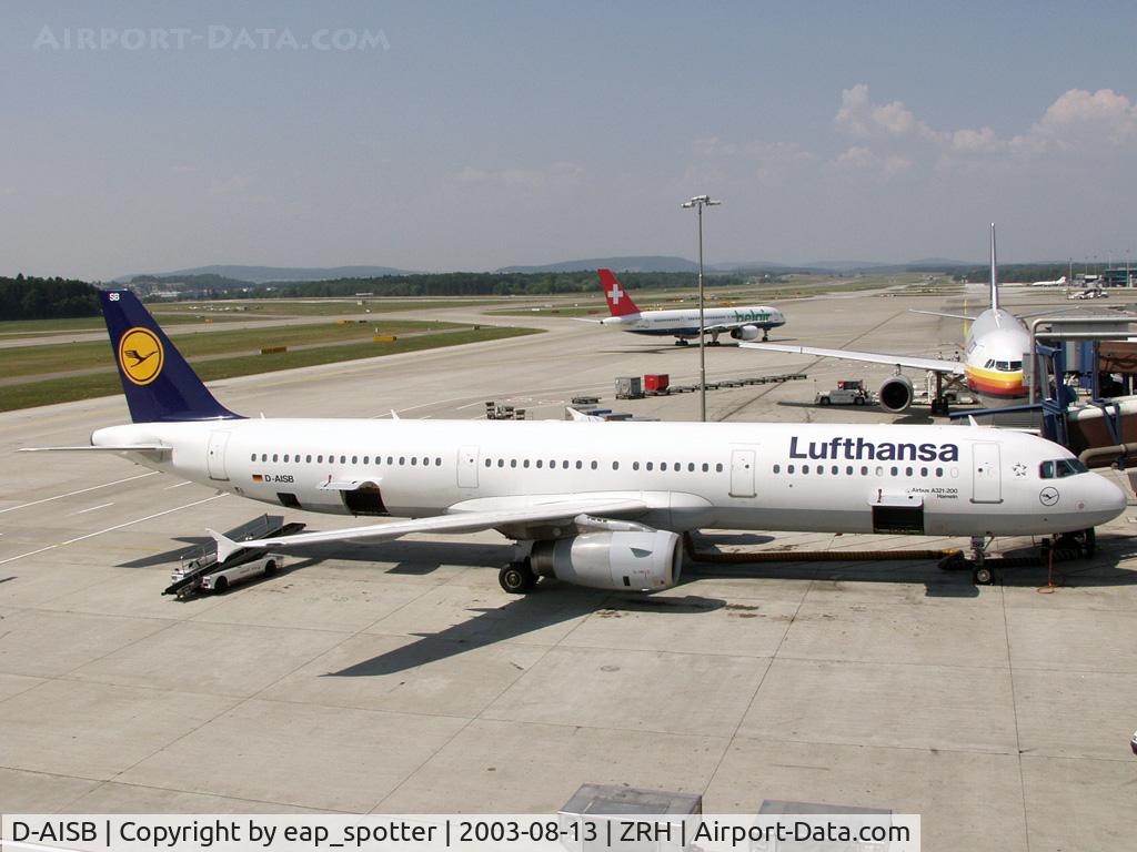 D-AISB, 1999 Airbus A321-231 C/N 1080, waiting at the gate for passengers and cargo