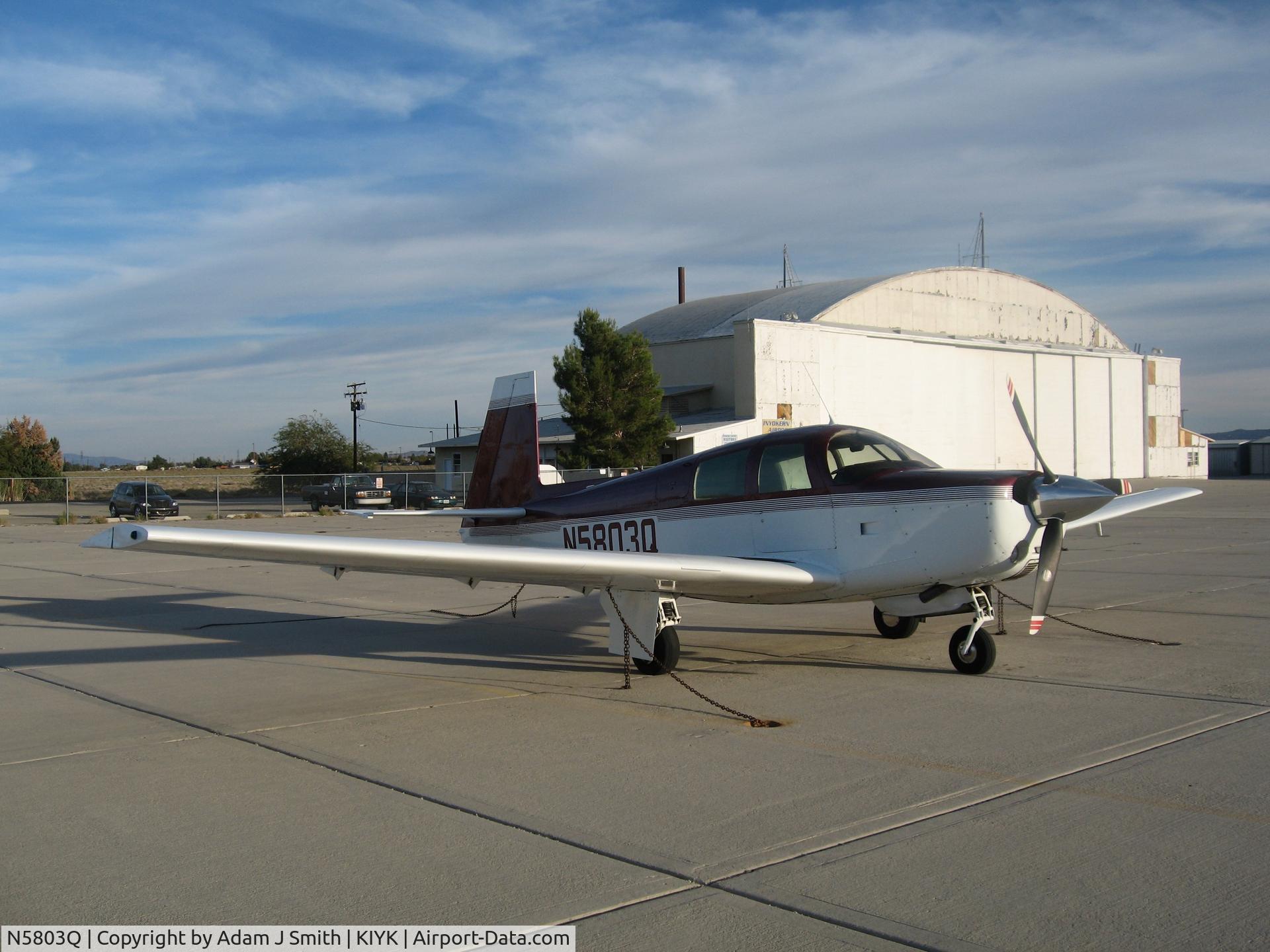 N5803Q, 1965 Mooney M20E C/N 767, N5803Q on the ramp at Inyokern Airport