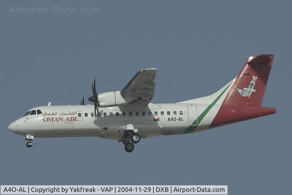A4O-AL, 1996 ATR 42-500 C/N 497, Oman Air ATR42 landing at DXB