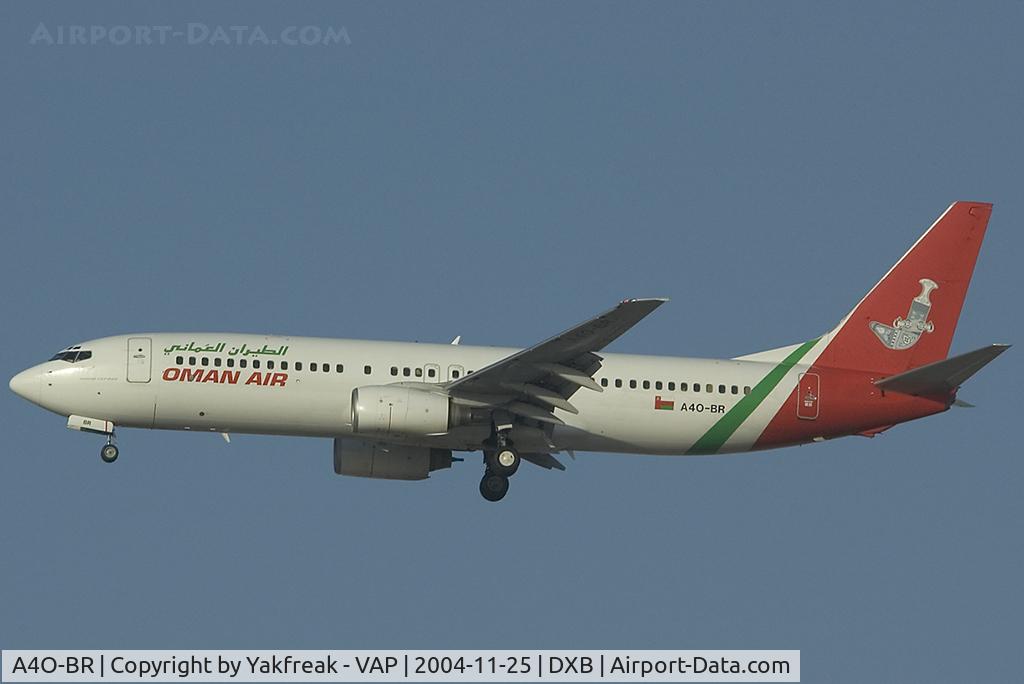 A4O-BR, 2003 Boeing 737-81M C/N 33104, Oman Air Boeing 737-800 landing at DXB