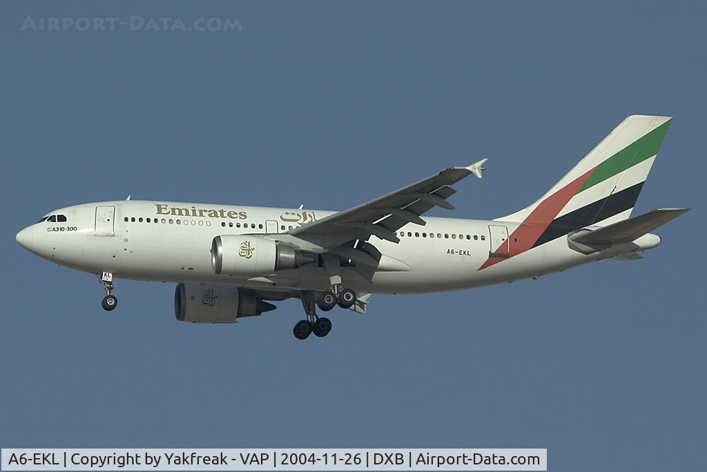 A6-EKL, 1993 Airbus A310-308 C/N 667, Emirates Airbus 310-300