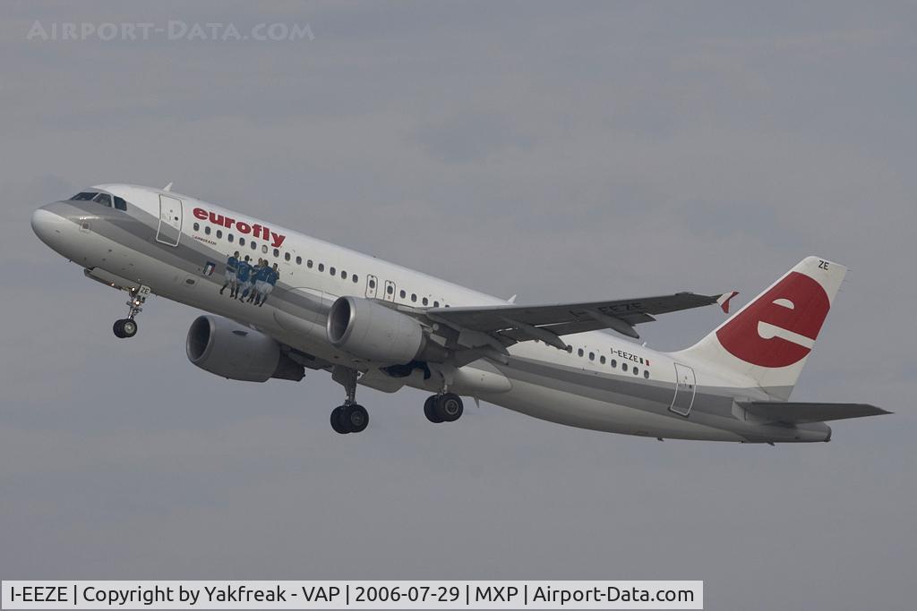 I-EEZE, 2003 Airbus A320-214 C/N 1937, Eurofly Airbus A320 taking off at MXP