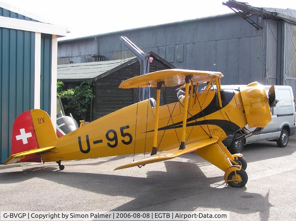 G-BVGP, 1940 Doflug Bu-133C Jungmeister C/N 42, Bu133 Jungmeister in Swiss AF colours at Booker