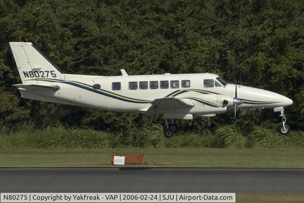 N80275, 1970 Beech 99A C/N U-134, Beech 99 landing at SJU