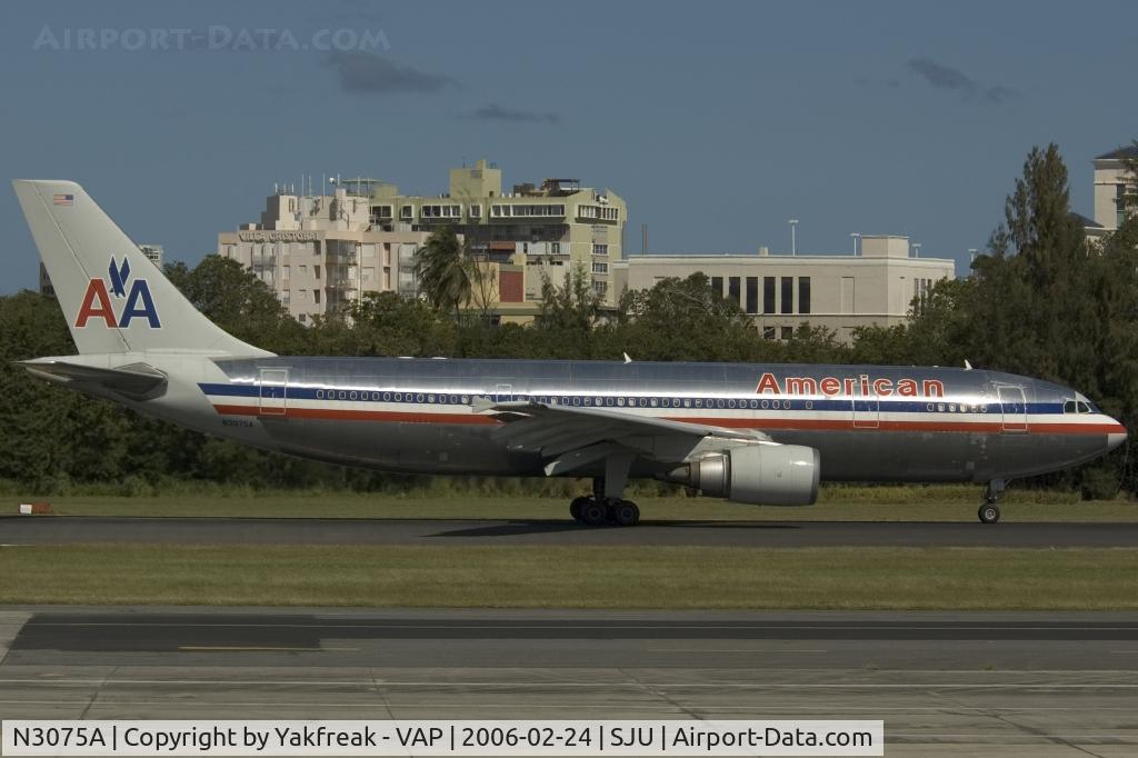 N3075A, 1991 Airbus A300B4-605R C/N 606, Ameican Airlines Airbus A300-600 taking off at SJU