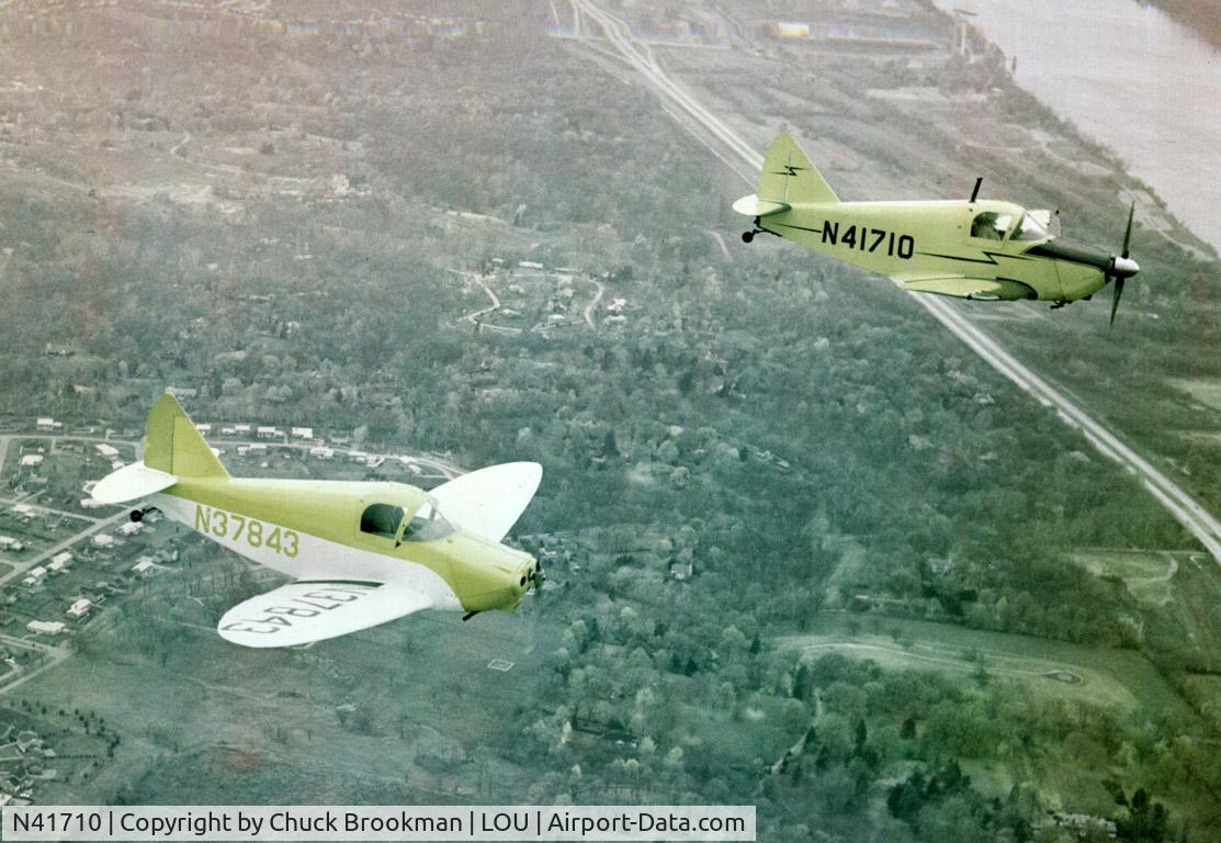 N41710, 1942 Culver LFA C/N 423, Flying with N37843 over Louisville, KY