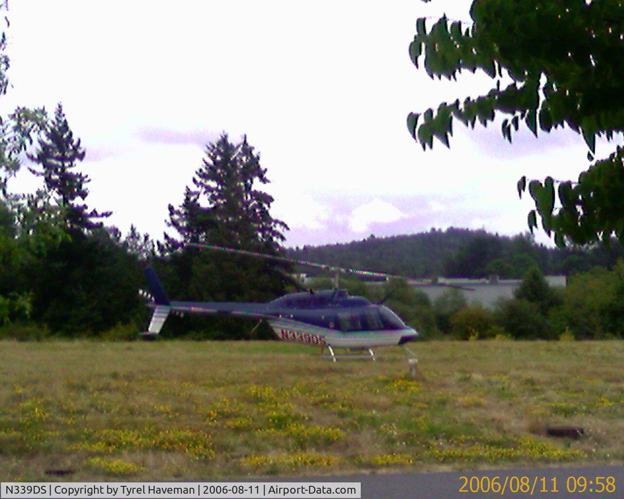 N339DS, 1995 Bell 206B C/N 4374, Just landed in a field behind my office!
