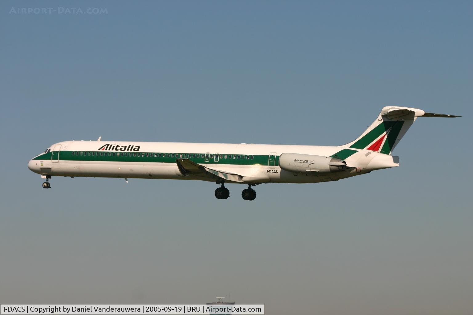 I-DACS, 1990 McDonnell Douglas MD-82 (DC-9-82) C/N 53053/1806, MARATEA is about to land on rwy 25L