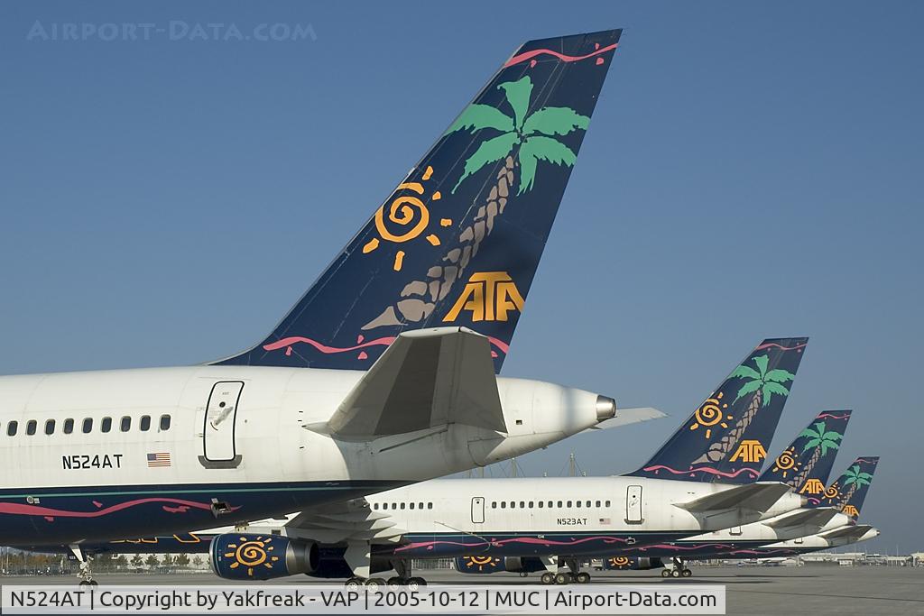 N524AT, 1999 Boeing 757-23N C/N 30233, 4 American Trans Air Boeing 757-200 waiting for a new operator