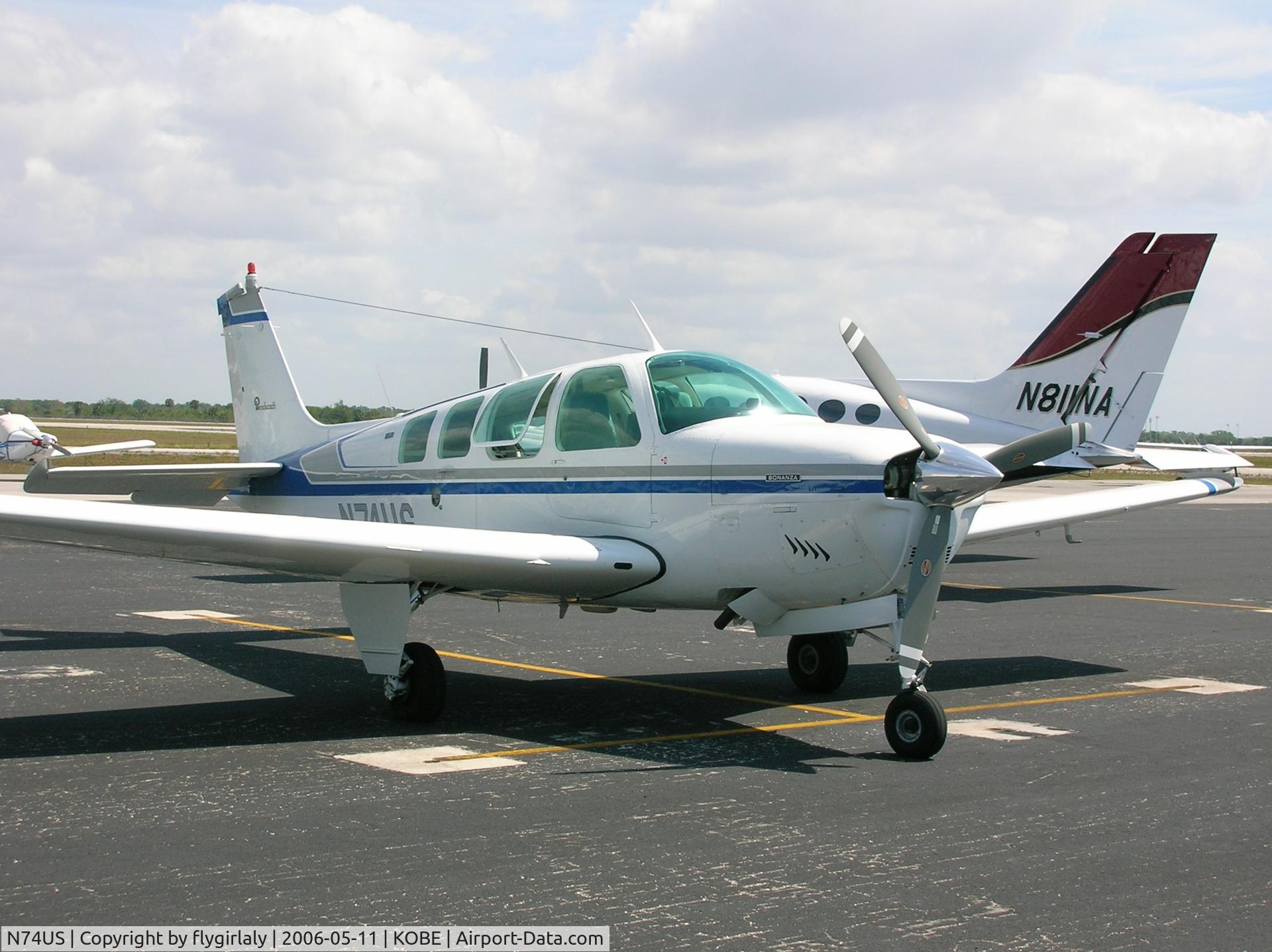 N74US, 1974 Beech A36 Bonanza 36 C/N E-574, Hot day