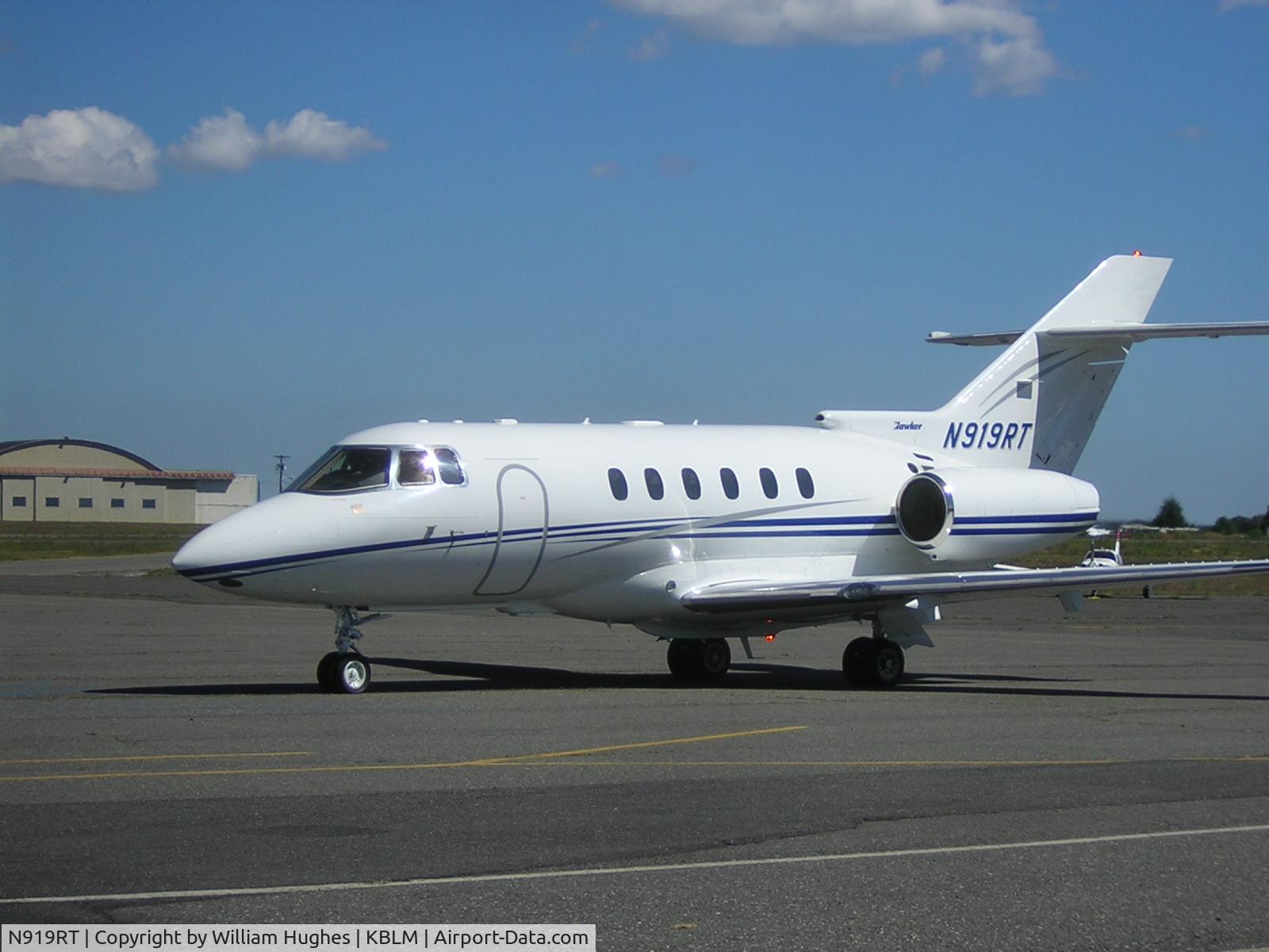 N919RT, 2003 Raytheon Hawker 800XP C/N 258607, bringing passengers back after a long day started in Santa Barbara then went to Scottsdale then arrived home in NJ