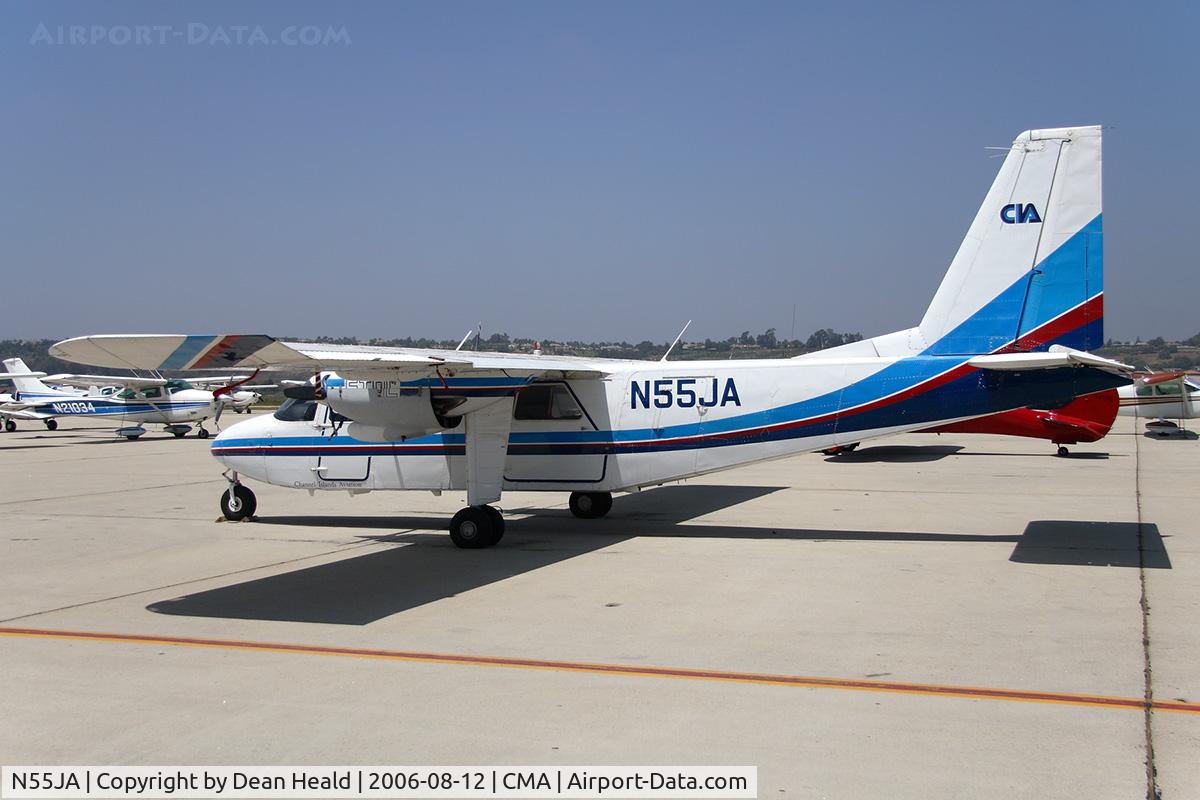 N55JA, 1971 Britten-Norman BN-2A-8 Islander C/N 295, 1971 Britten-Norman BN-2 Islander N55JA on the ramp at Camarillo Airport (CMA).