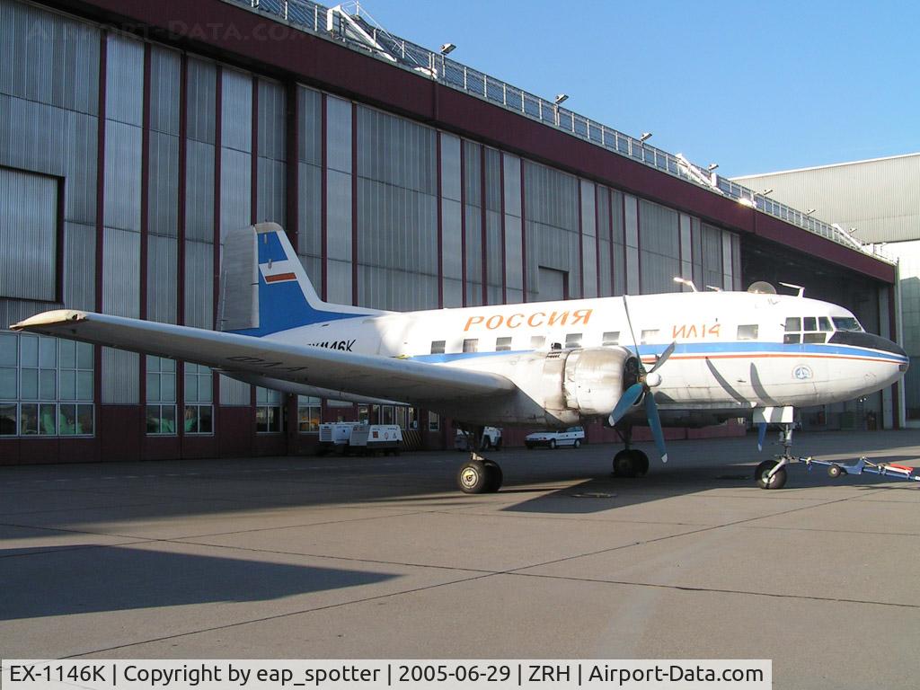 EX-1146K, Ilyushin II-14T C/N 7343408, finally this a/c will be a restaurant nearby runway 34