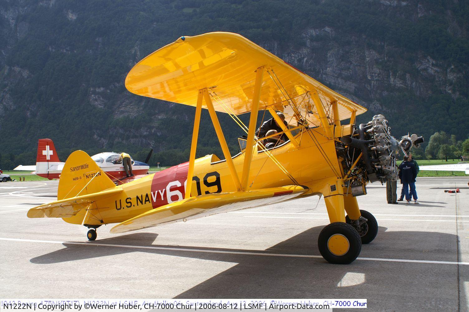 N1222N, 1942 Boeing A75N1(PT17) C/N 75-6782, N1222N at LSMF, Air Mollis 06, Switzerland