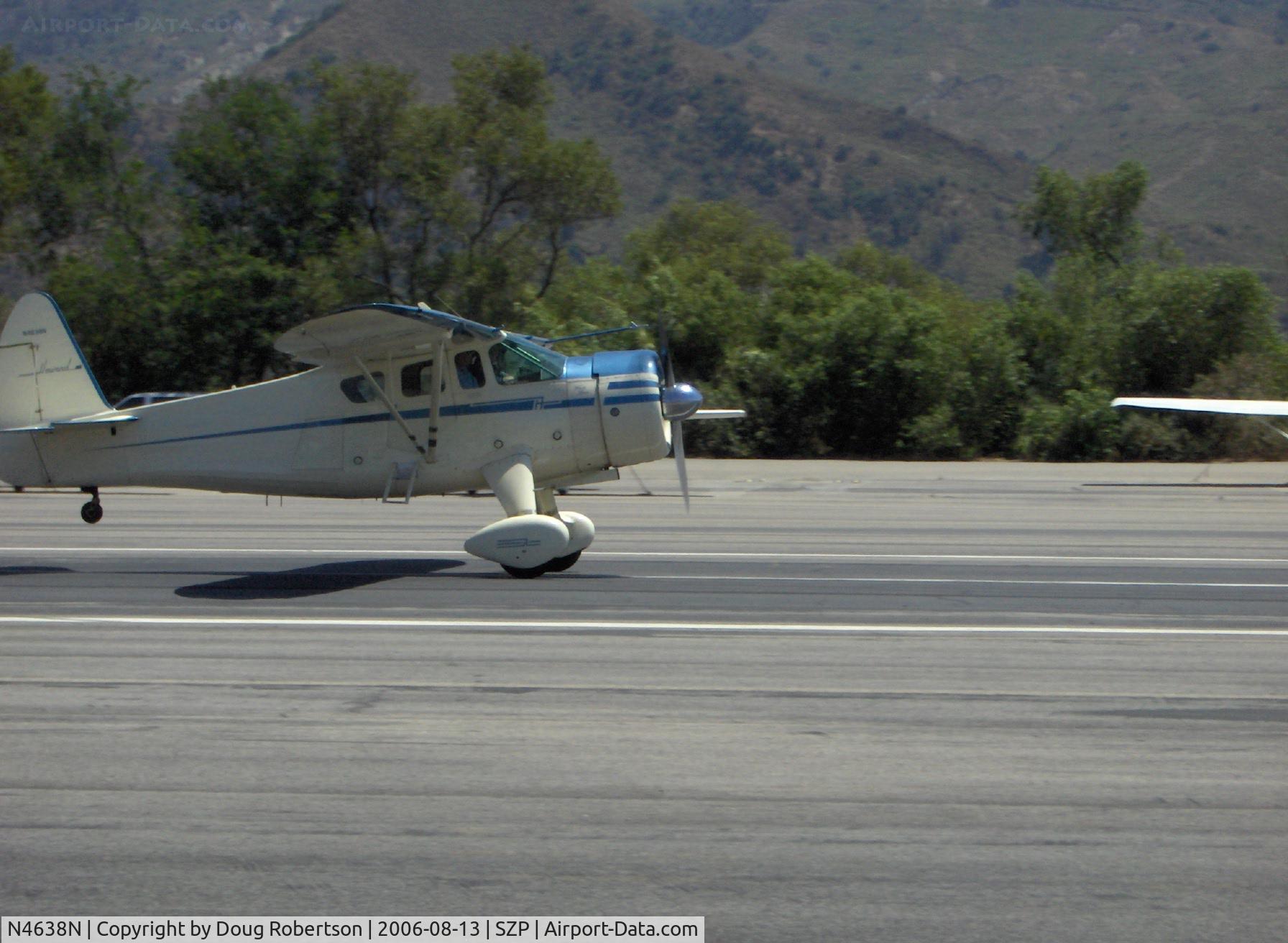 N4638N, 1944 Howard Aircraft DGA-15P C/N 1011, 1944 Howard DGA-15P, P&W R985 450 Hp, takeoff roll Runway 22