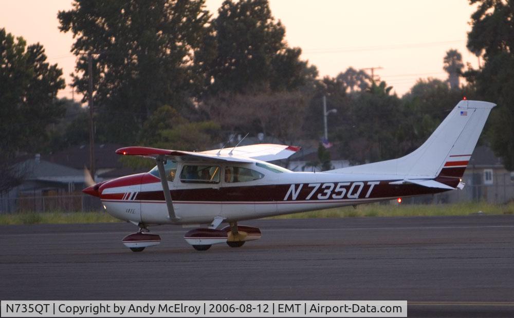 N735QT, 1977 Cessna 182Q Skylane C/N 18265607, Landing at El Monte