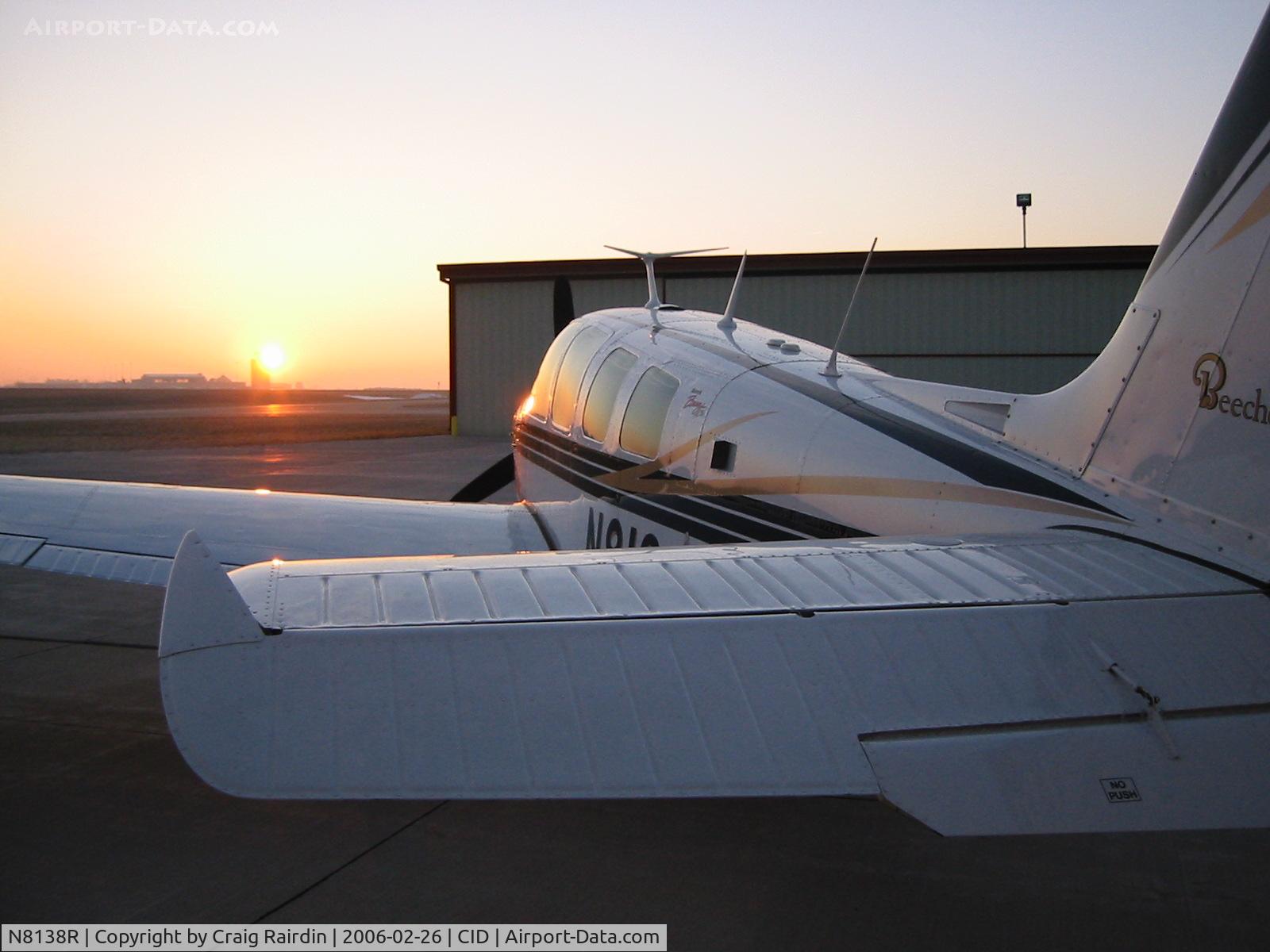 N8138R, 1974 Beech A36 Bonanza 36 C/N E-587, Sunset over CID