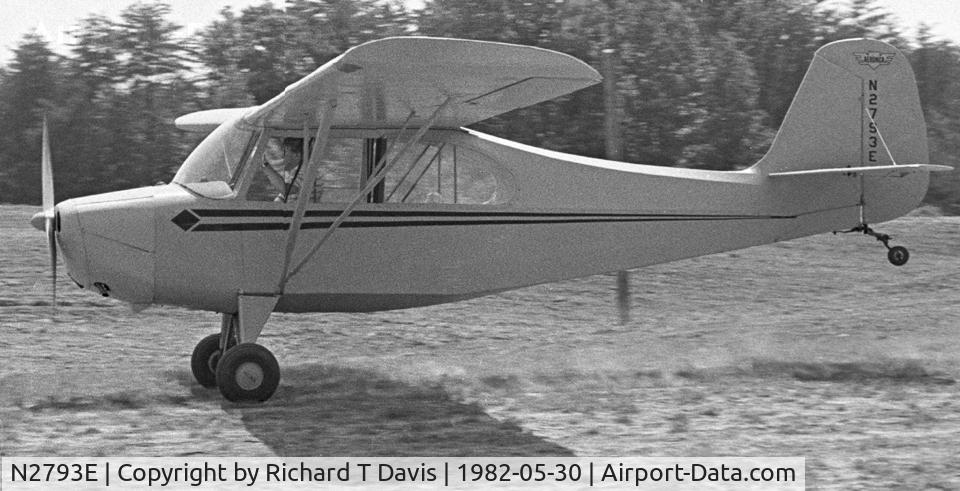 N2793E, 1946 Aeronca 7AC Champion C/N 7AC-6376, 1946 Aeronca 7AC at Springwater Airstrip near Eden N.C.
