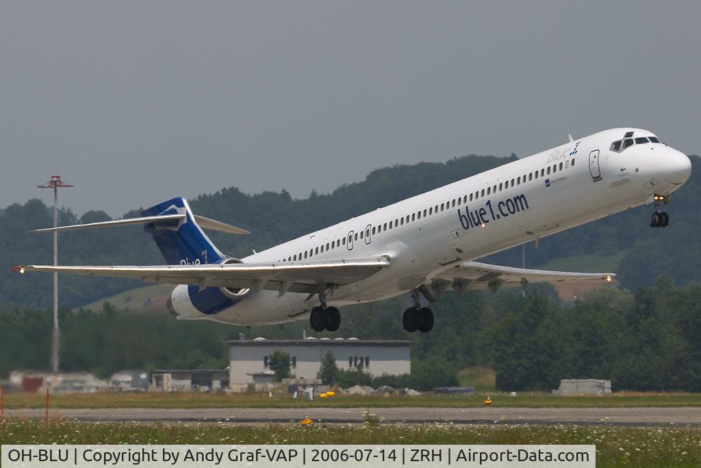 OH-BLU, 1996 McDonnell Douglas MD-90-30 C/N 53458, Take off RWY16.