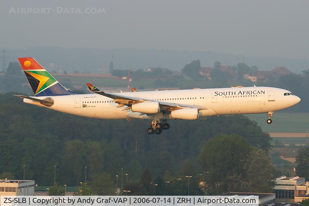 ZS-SLB, 1993 Airbus A340-211 C/N 011, Final RWY34.