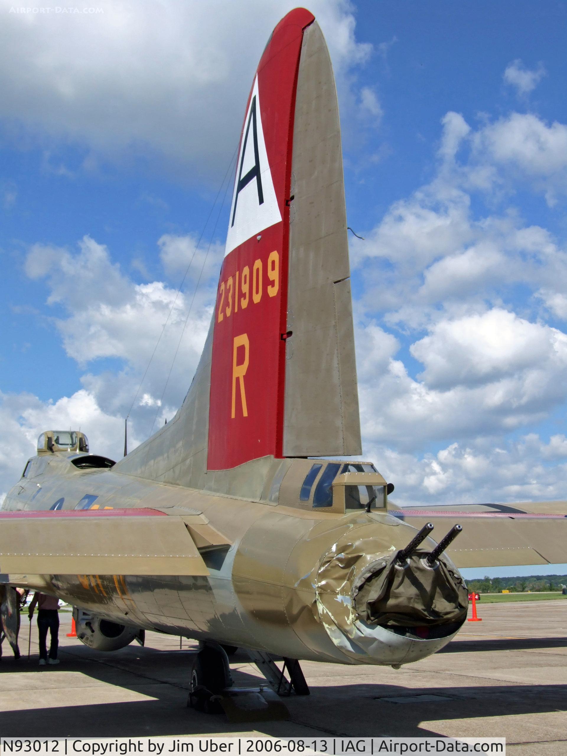 N93012, 1944 Boeing B-17G-30-BO Flying Fortress C/N 32264, OOPS! ( the tail gunner was unhurt)