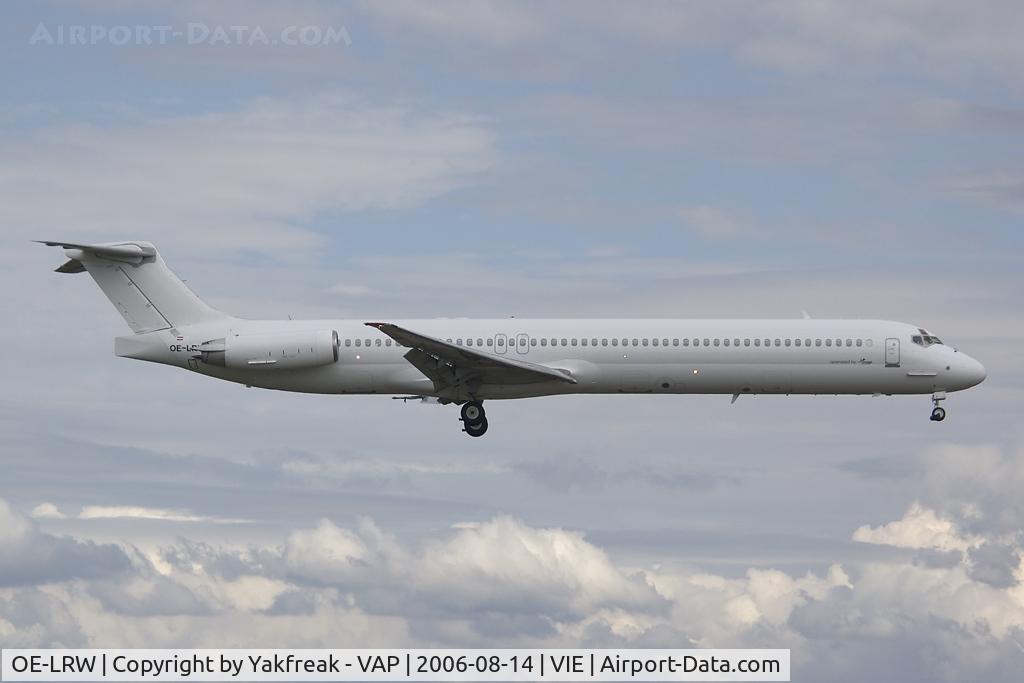 OE-LRW, 1989 McDonnell Douglas MD-83 (DC-9-83) C/N 49629, the latest MD83 of Map Jets landing at VIE