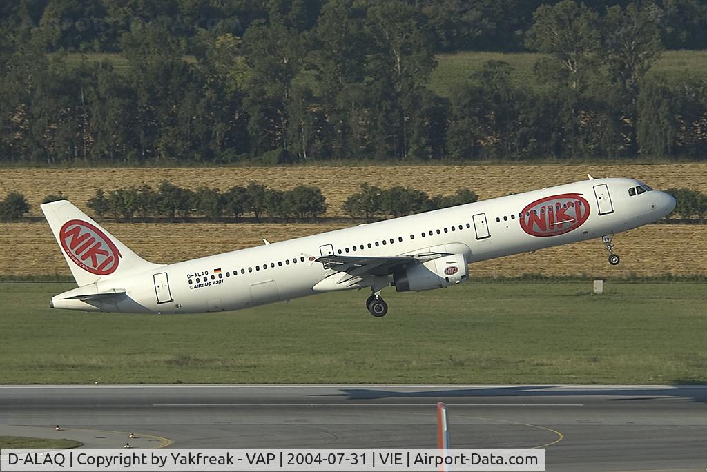 D-ALAQ, 2001 Airbus A321-231 C/N 1438, Fly Niki Airbus 321 taking off at VIE