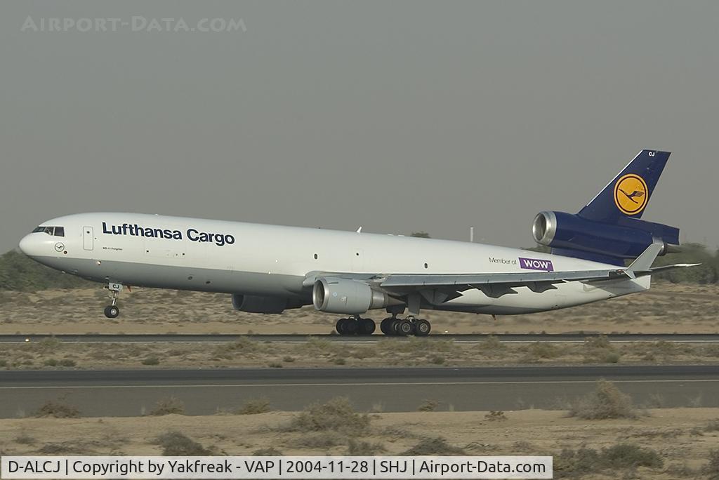 D-ALCJ, 2000 McDonnell Douglas MD-11F C/N 48802, Lufthansa Cargo MD11 taking off at SHJ