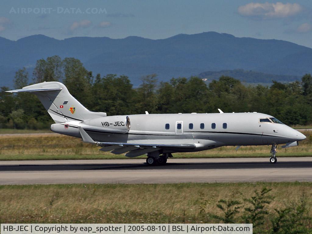 HB-JEC, 2004 Bombardier Challenger 300 (BD-100-1A10) C/N 20029, FC Basel president's private transport - FCBasel sticker on tail.