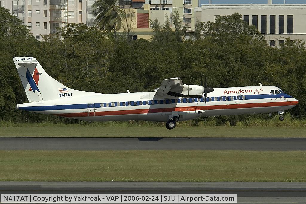 N417AT, 1994 ATR 72-212 C/N 417, American Eagle ATR72 at SJU