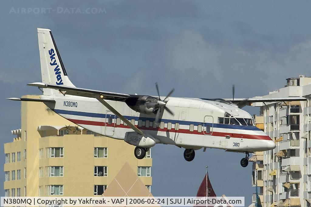 N380MQ, 1986 Short SD3-60-200 C/N SH3702, Skyway Shorts 360 landing at SJU
