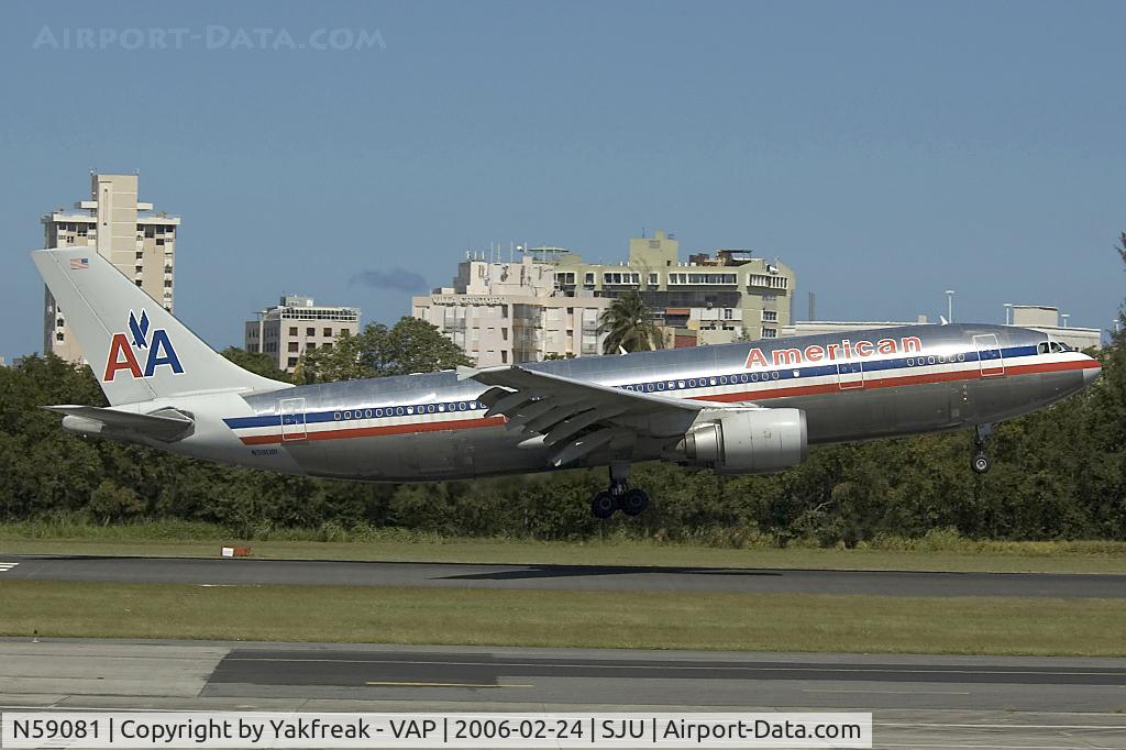 N59081, 1992 Airbus A300B4-605R C/N 639, American Airlines A300-600 landing at SJU