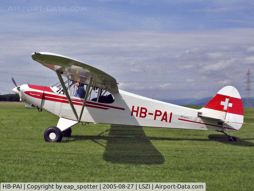 HB-PAI, 1975 Piper PA-18-150 Super Cub C/N 18-7509081, visiting Schupfart Airport for aerobatic training
