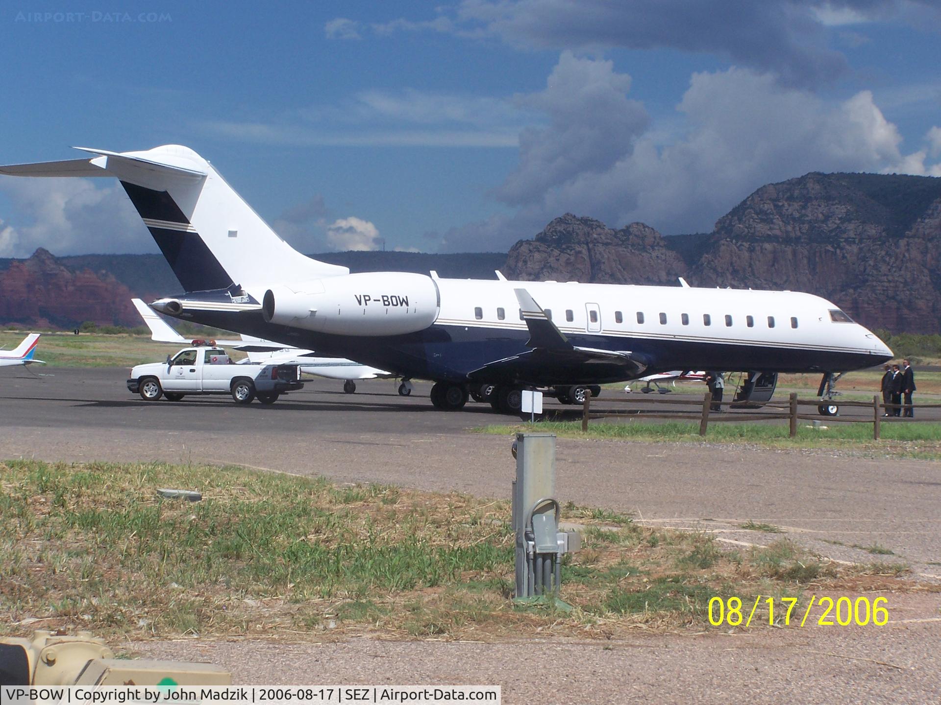 VP-BOW, 2004 Bombardier Global Express (BD-700-1A10) C/N 9141, Sedona Airport  Dropping off passanger