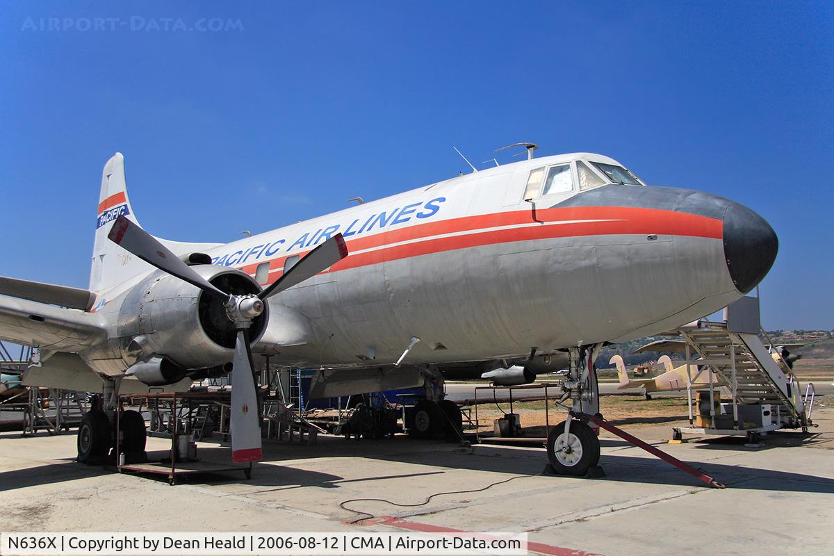 N636X, 1952 Martin 404 C/N 14135, Martin 4-0-4: two 2,400 hp P&W R-2800-CB-16  piston radial recips, Span: 93'3.5