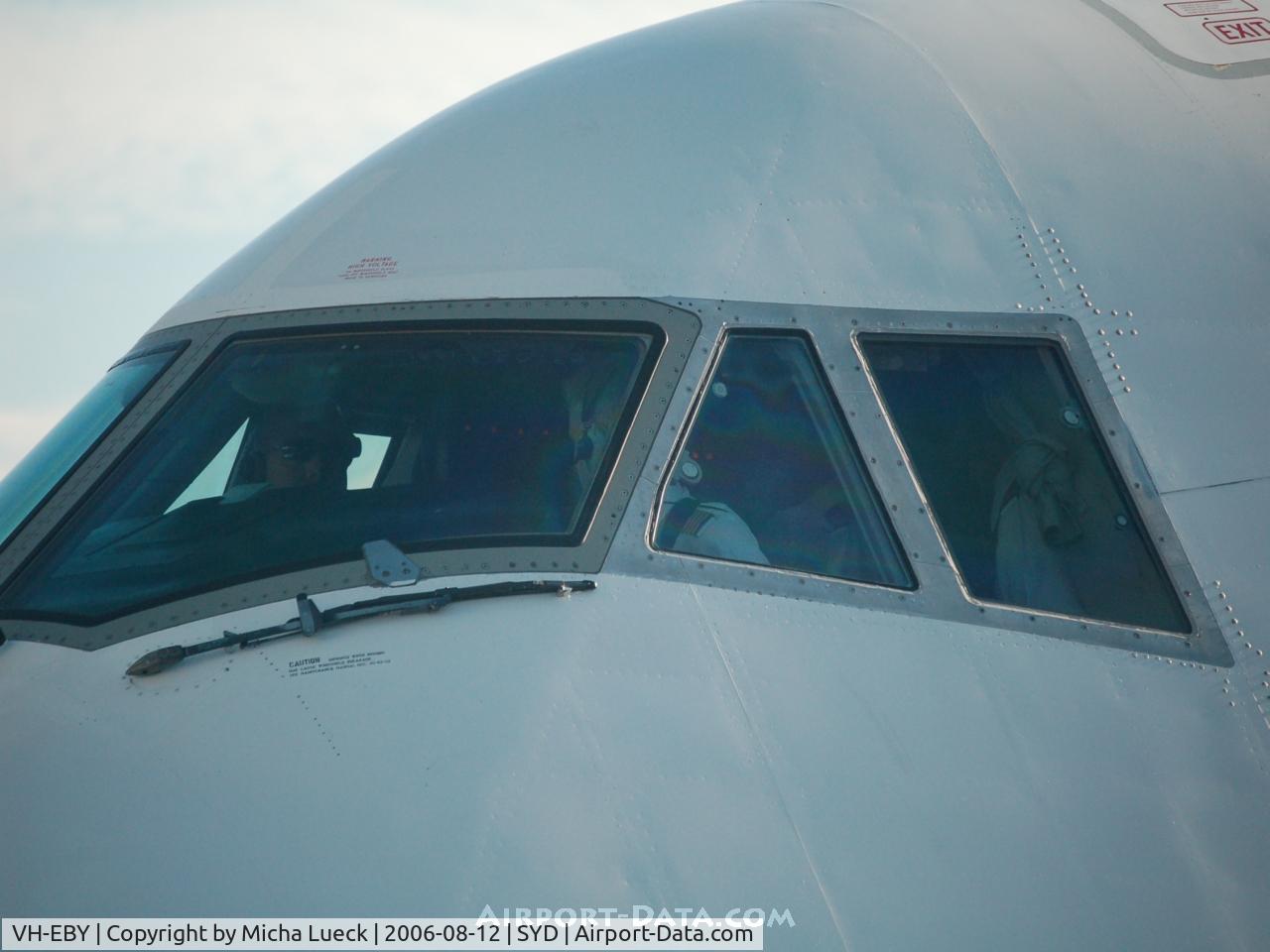 VH-EBY, 1987 Boeing 747-338 C/N 23823, View to a great workplace