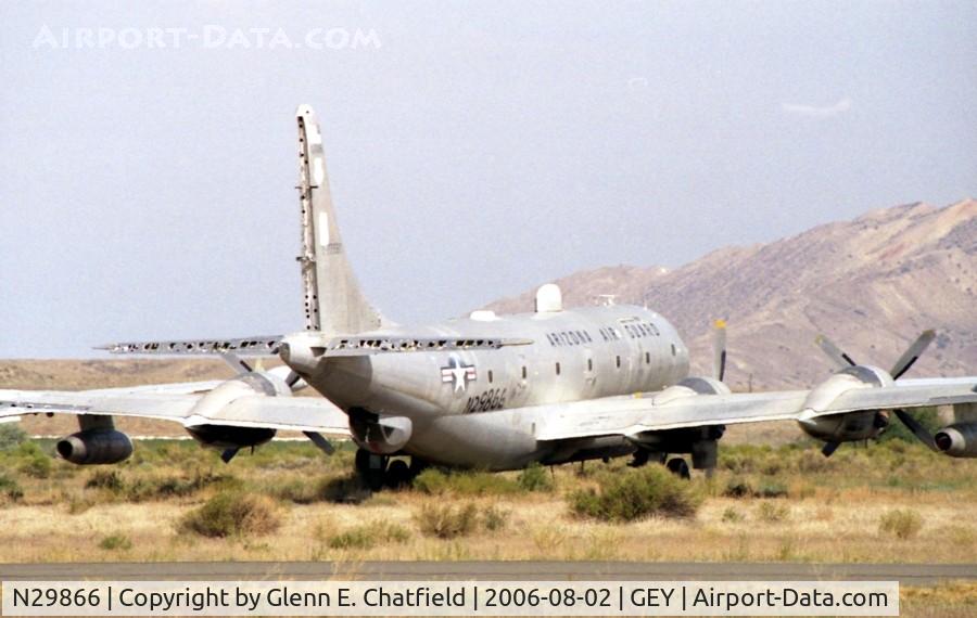 N29866, 1952 Boeing KC-97L Stratofreighter C/N 16726, In storage.  Serial on the tail is 52-2680 vs FAA registry of -2695.  Shot with 600mm lens