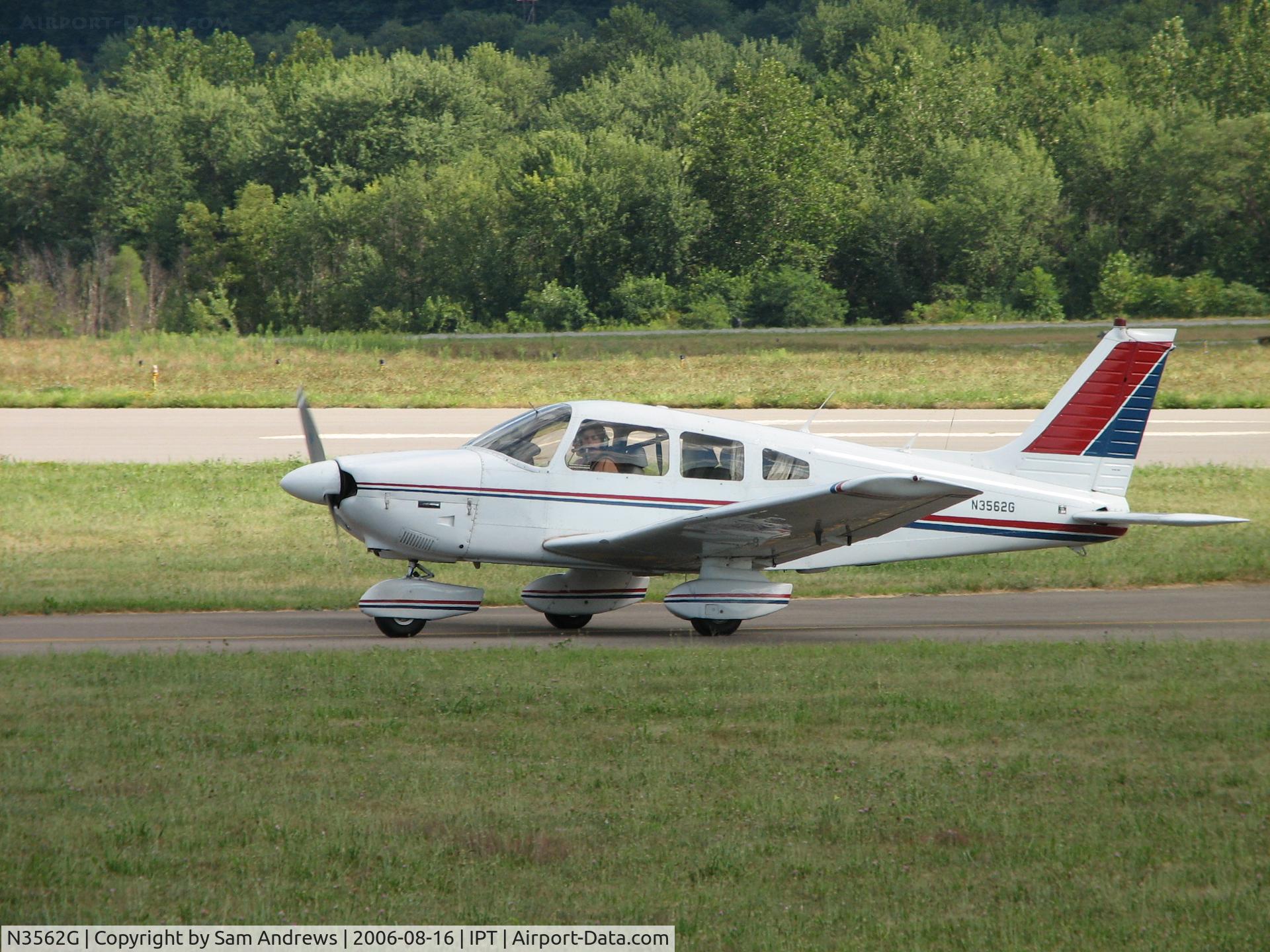 N3562G, 1979 Piper PA-28-181 C/N 28-8090186, Taxiing from west ramp to a local engine manufacturers ramp across the airport.