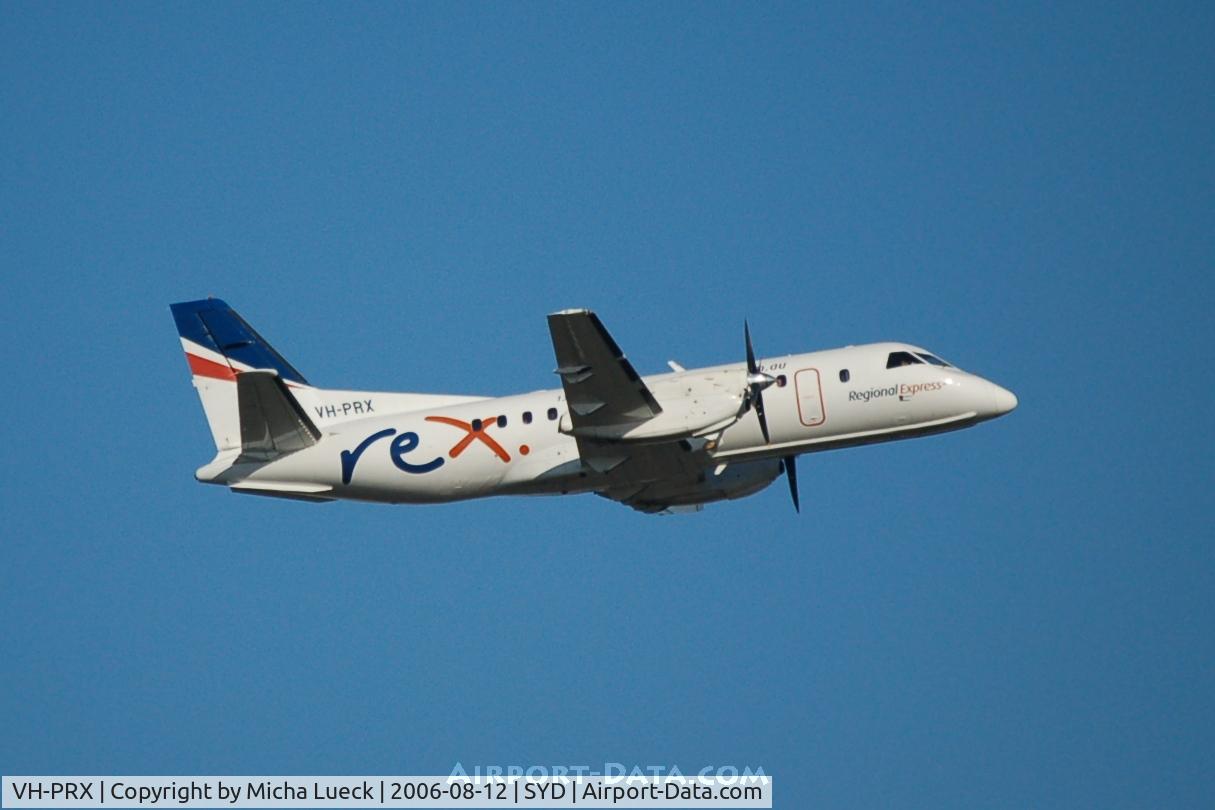 VH-PRX, 1992 Saab 340B C/N 340B-303, Regional Express Saab 340 climbing out of Sydney