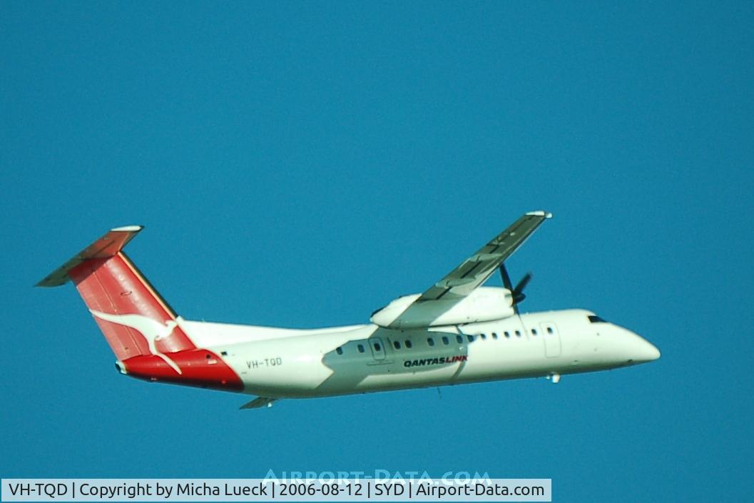 VH-TQD, 2004 De Havilland Canada DHC-8-315 Dash 8 C/N 598, Climbing out of Sydney