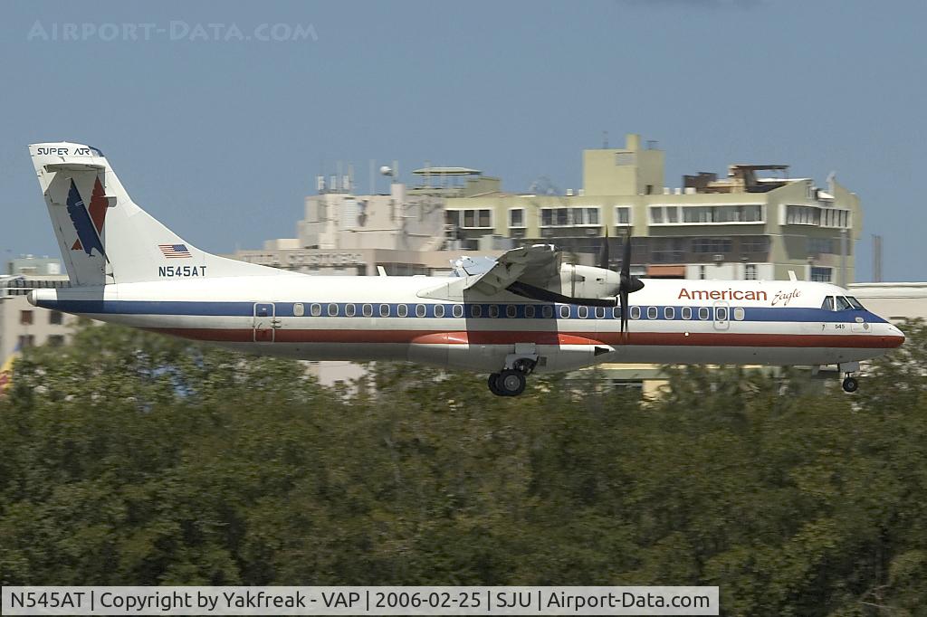 N545AT, 1998 ATR 72-212A C/N 545, American Eagle ATR72 at SJU