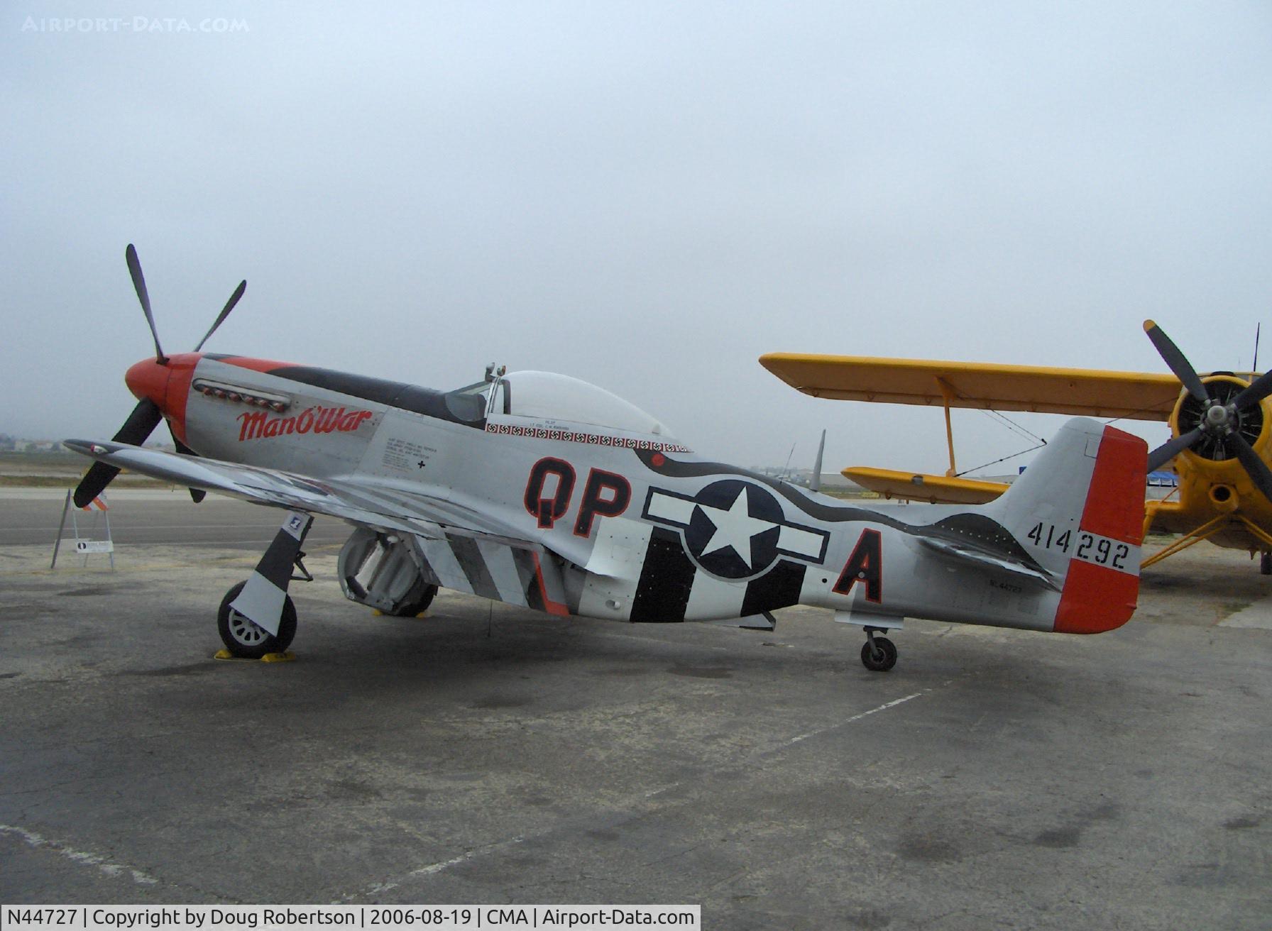 N44727, 1944 North American P-51D Mustang C/N 122-39198, 1944 North American P51D MUSTANG 'Man O' WAR', Packard-Rolls V1650-7 1,490 Hp, Limited class