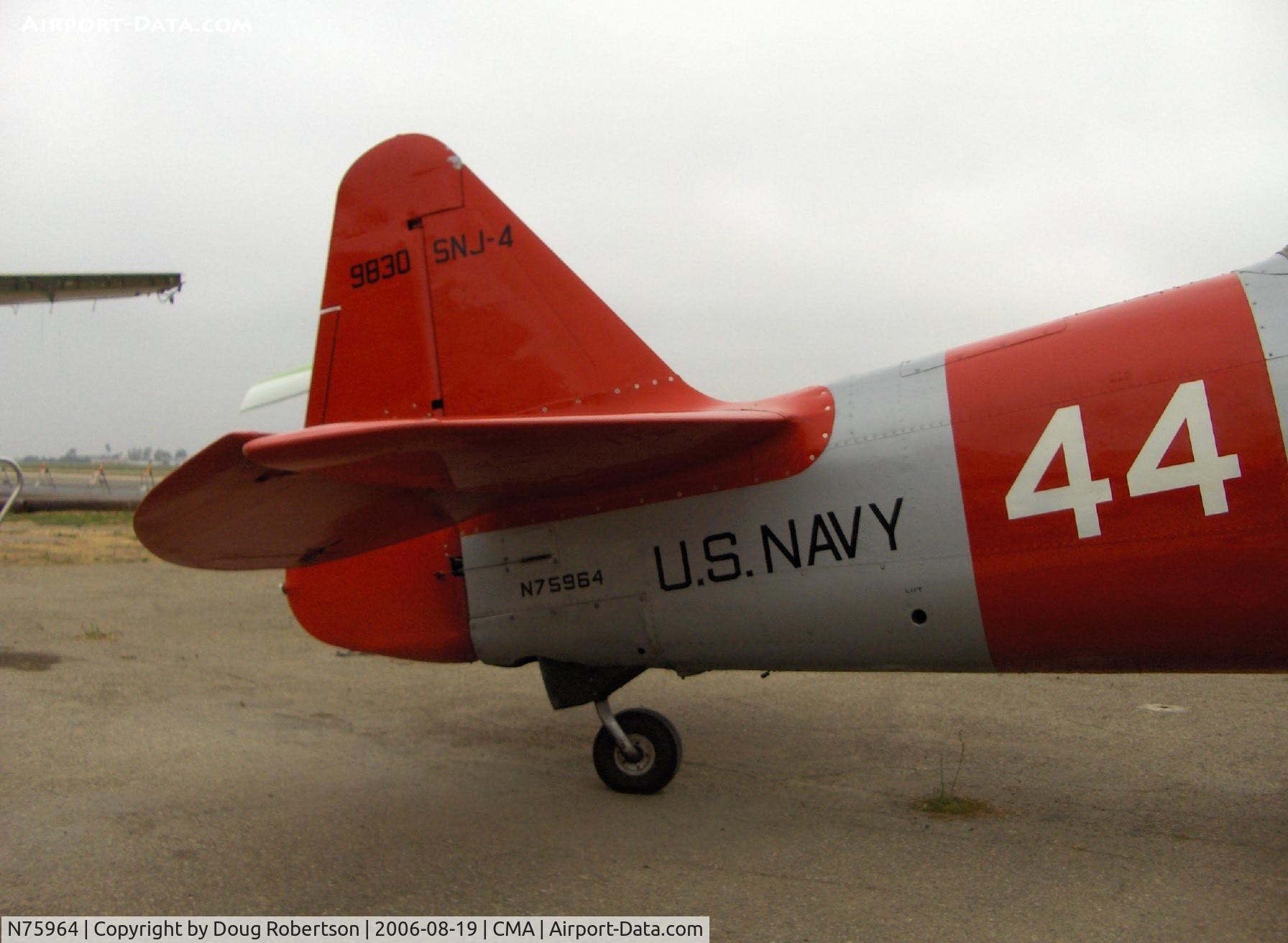 N75964, 1943 North American SNJ-4 Texan C/N 88-9830, 1943 North American  SNJ-4 'Boll Weevil', P&W Wasp R1340 600 Hp