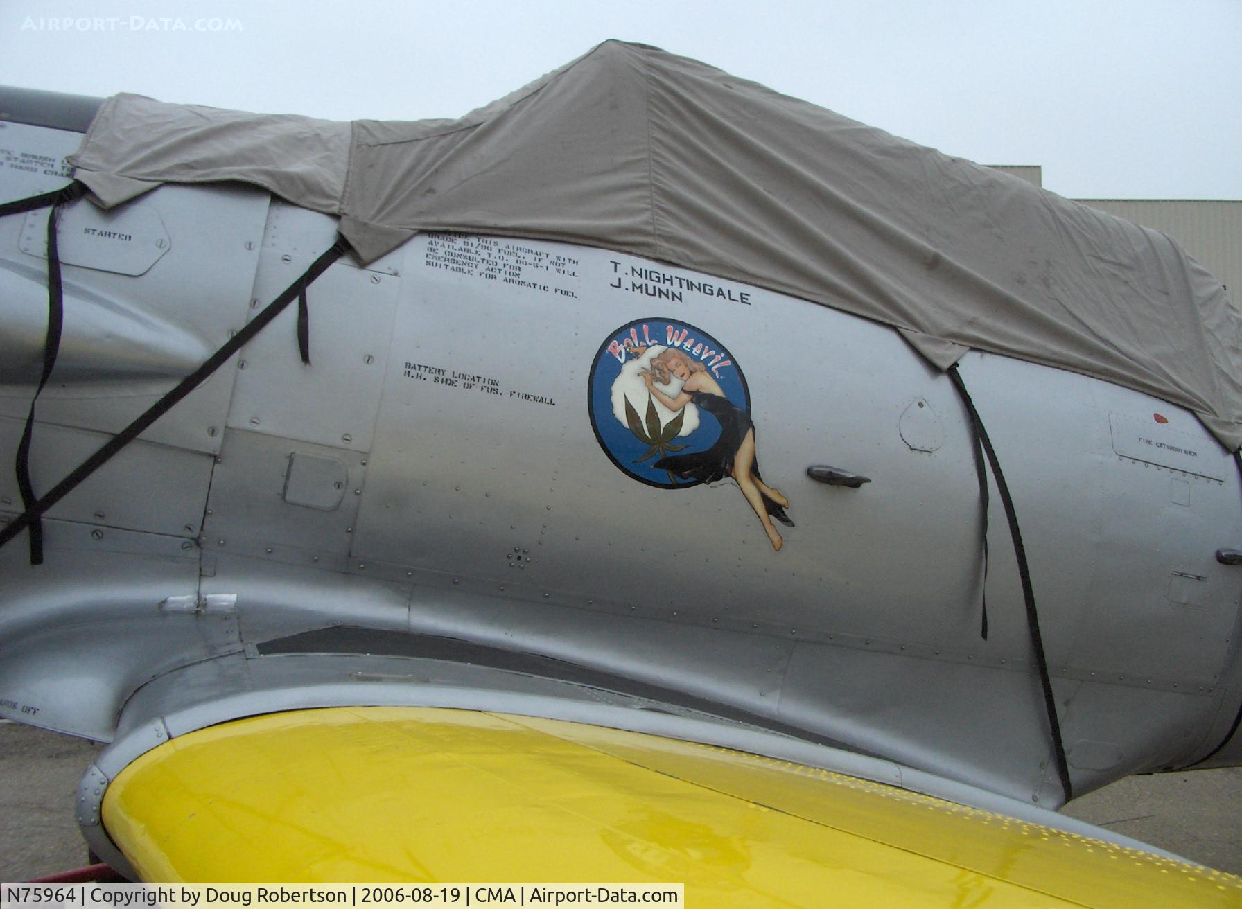 N75964, 1943 North American SNJ-4 Texan C/N 88-9830, 1943 North American SNJ-4 'Boll Weevil' art