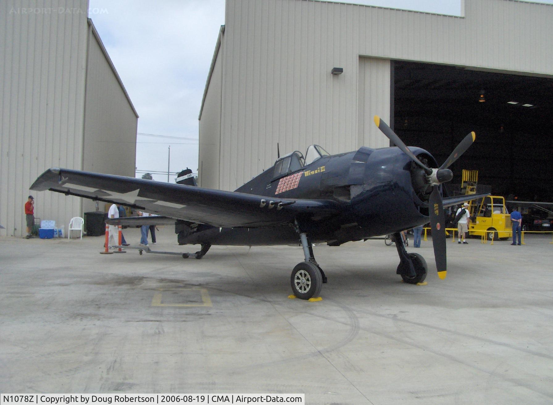 N1078Z, 1963 Grumman F6F-5 Hellcat C/N 27354801-66, 1963 S&S Special Grumman F6F-5 HELLCAT, P&W R2800-10W Double Wasp 18 cylinder 2,200 Hp
