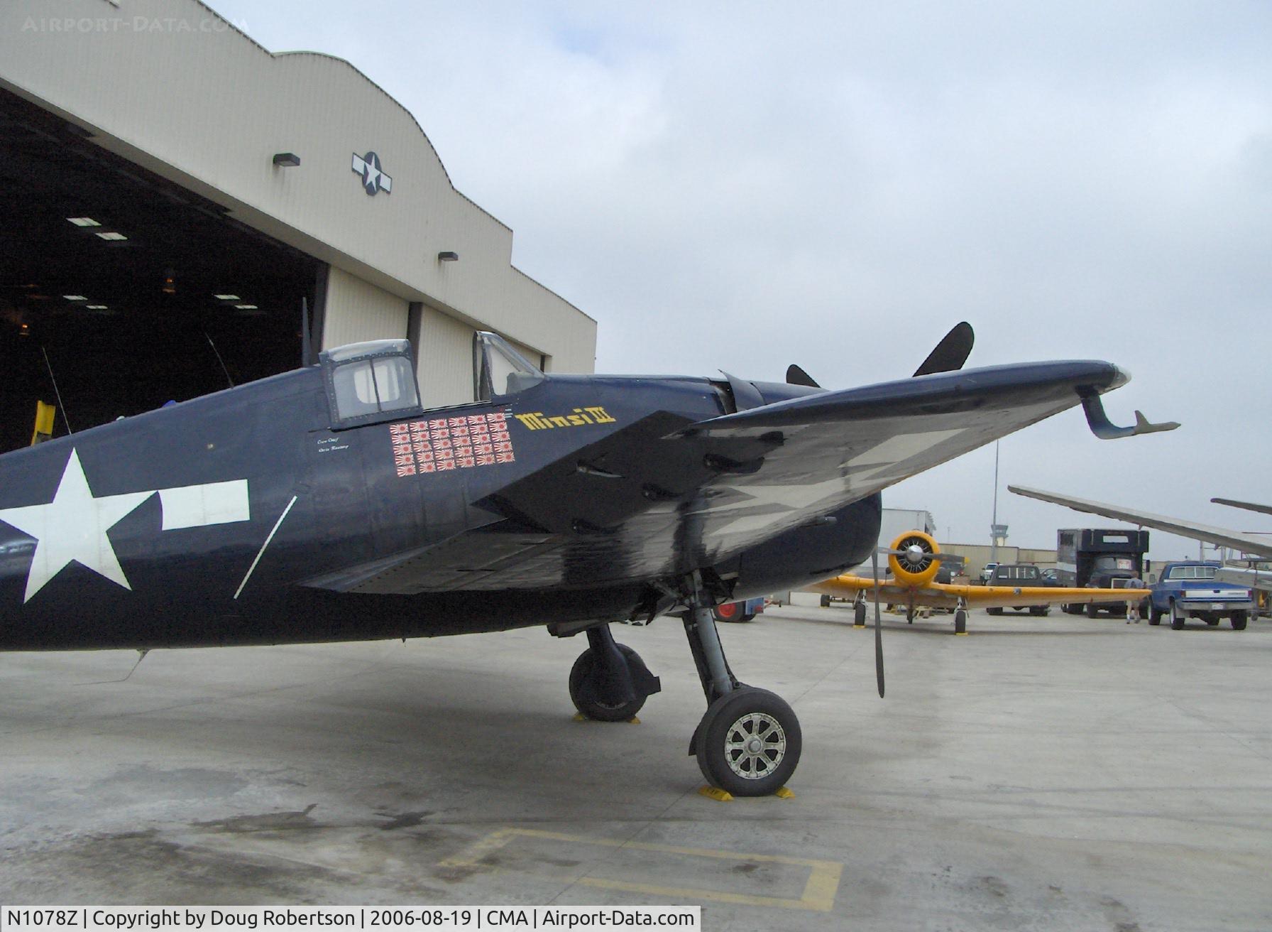 N1078Z, 1963 Grumman F6F-5 Hellcat C/N 27354801-66, 1963 S&S Special Grumman F6F-5 Hellcat 'Minsi III', P&W R2800-10W Double Wasp 18 cylinder 2,200 Hp, impressive kill record